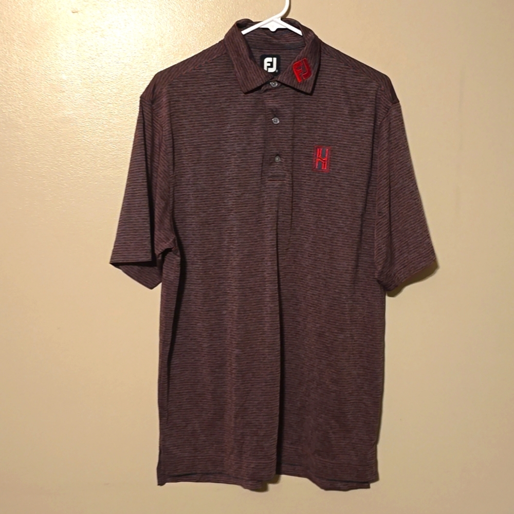 FootJoy Golf Polo Shirt Red Gray Mens Size Medium
